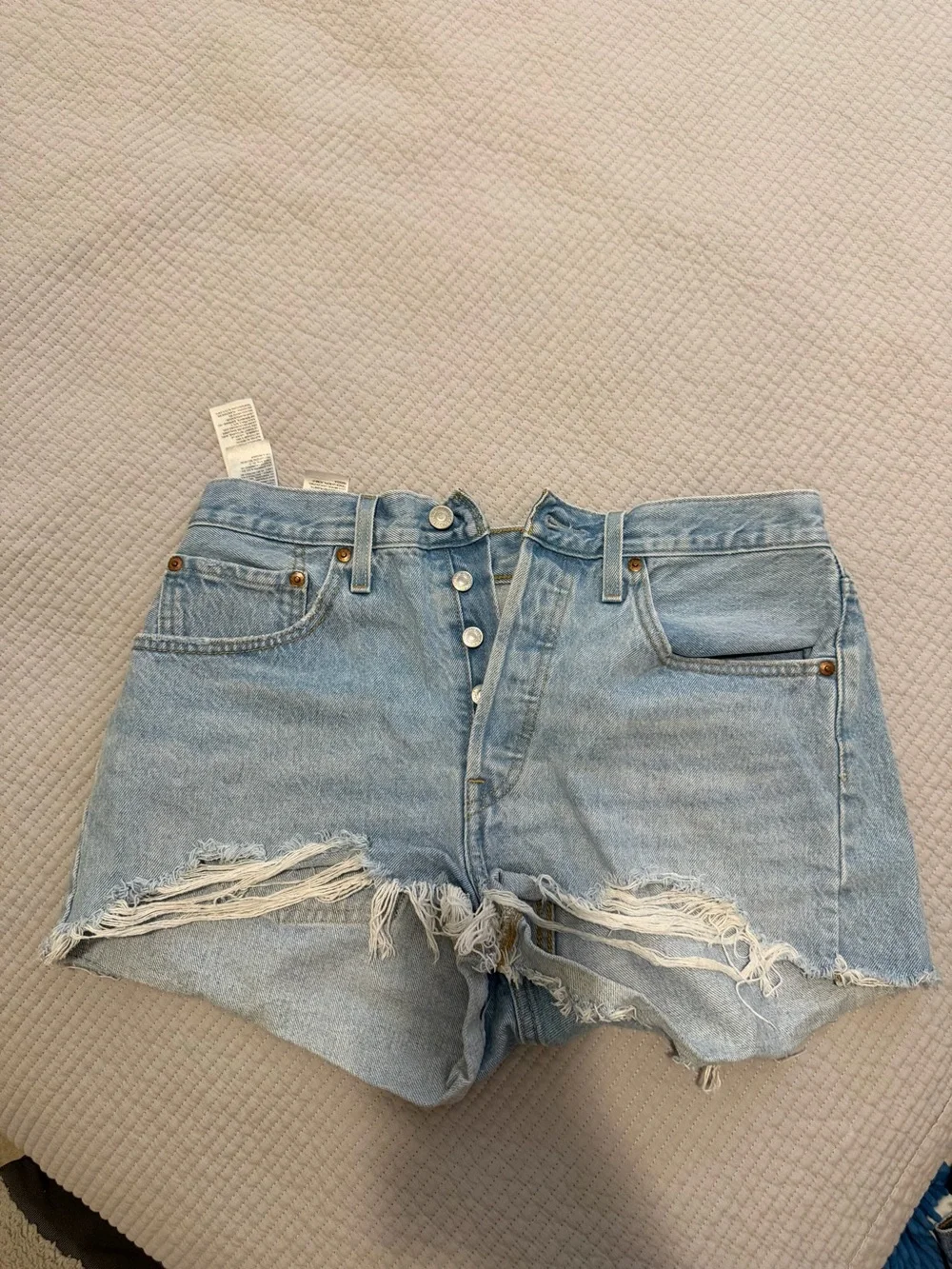 Light Blue Distressed Denim Women’s Shorts